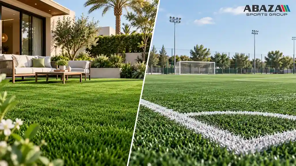 الفرق بين النجيل الصناعي للمنازل والنجيل الصناعي للملاعب