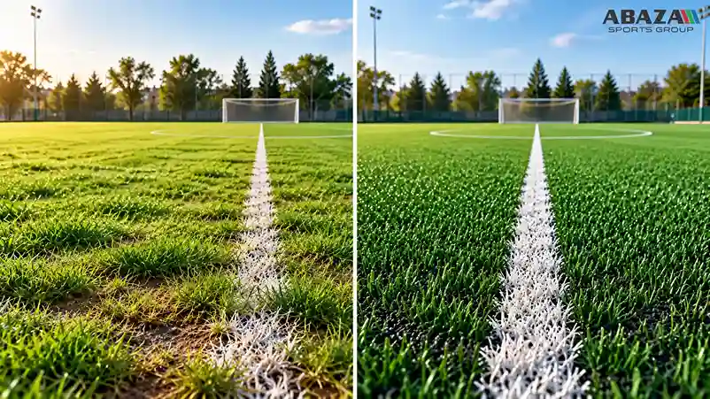 الفرق بين ملاعب النجيل الصناعي والنجيل الطبيعي